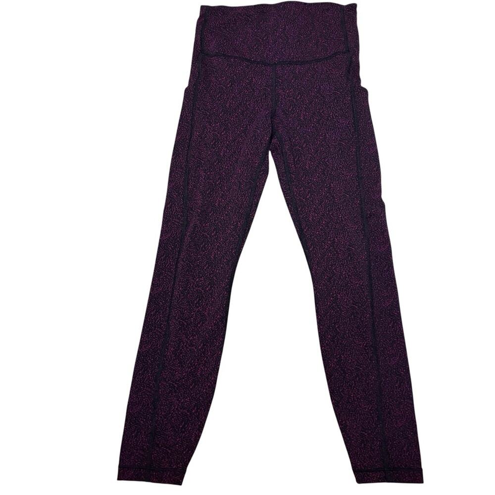 Athleta Ultimate Stash Textured 7/8 Tight Leggings Purple Black XS Pockets